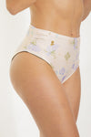 Bottom estampado alto reversible verde eucalipto flores playa 